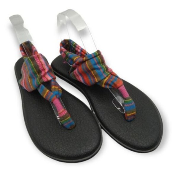 SOLD**Sanuk Serape Yoga Mat Sling Back Flip Flops Comfort Sandals Womens Size 10 - Picture 1 of 9
